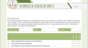 devamsızlık nedenleri ankati